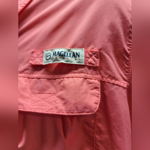 Magellan Fish Gear Shirt XL Salmon Relaxed Fit Laguna Madre Vented Short Sleeve - Picture 2 of 9